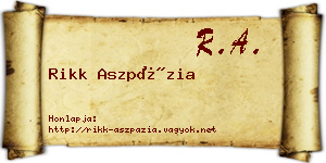Rikk Aszpázia névjegykártya